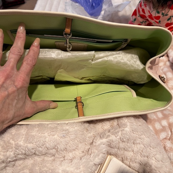 Coach Hampton Canvas &Leather Small Tote New Pink - Picture 9 of 11